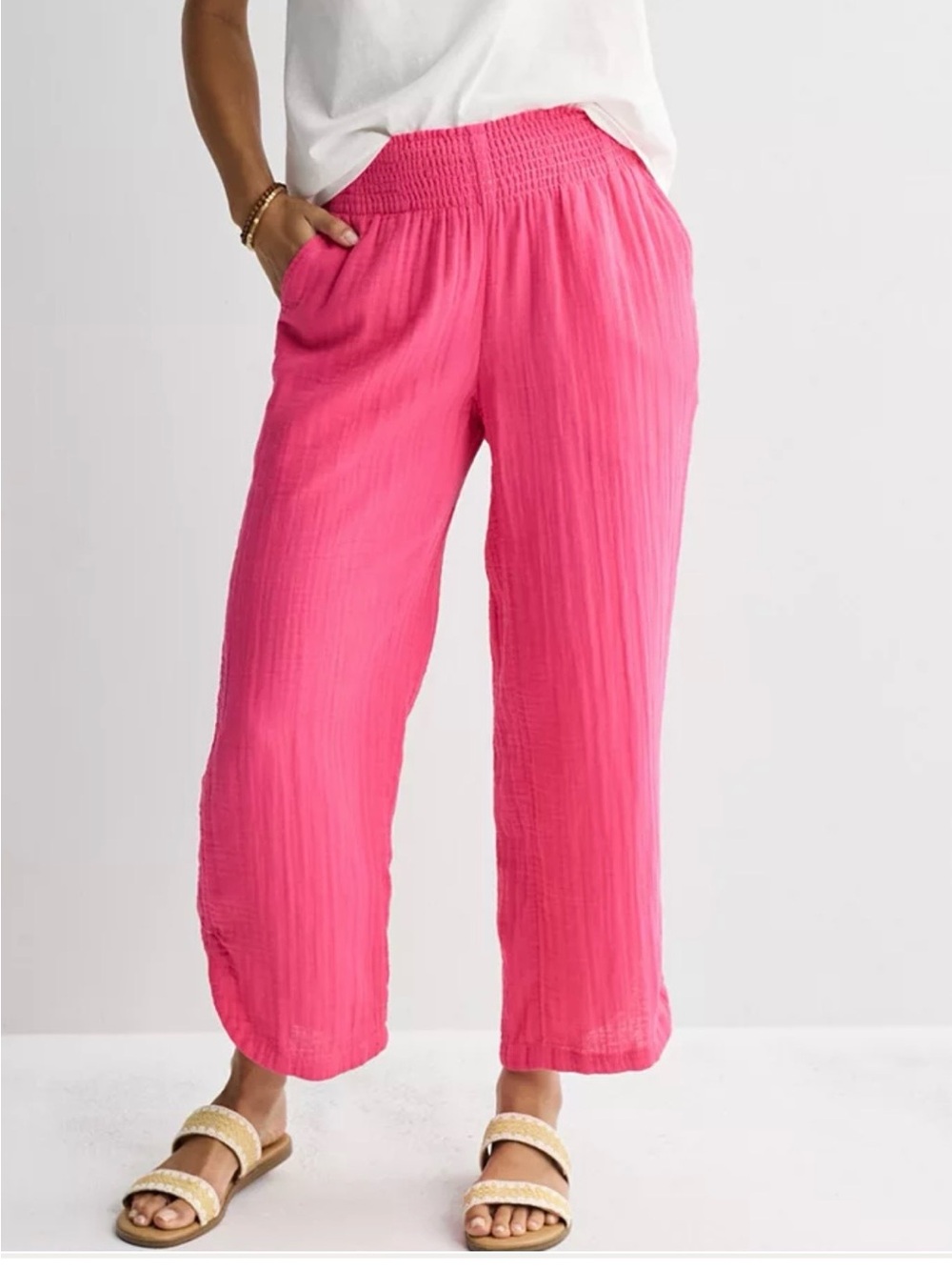 Kohls Sonoma Hot Pink Slip on Waist Pants